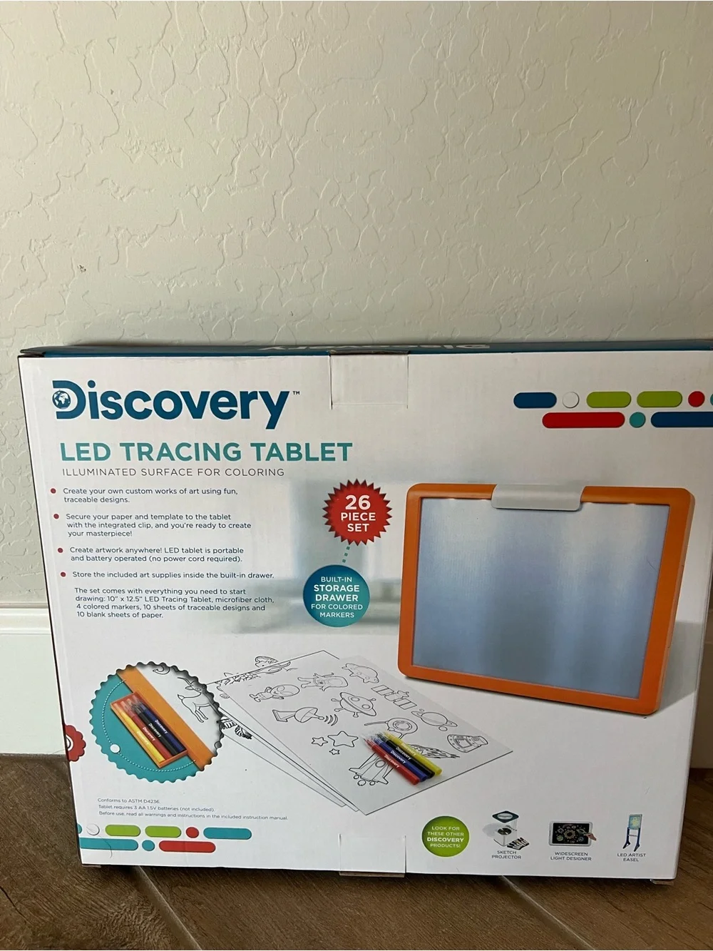 Discovery LED Tracing Tablet with Orange Frame and Blue Logo NIB $30